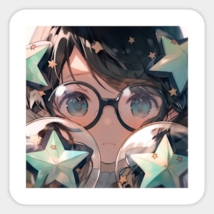 Star and Glasses Anime Sticker